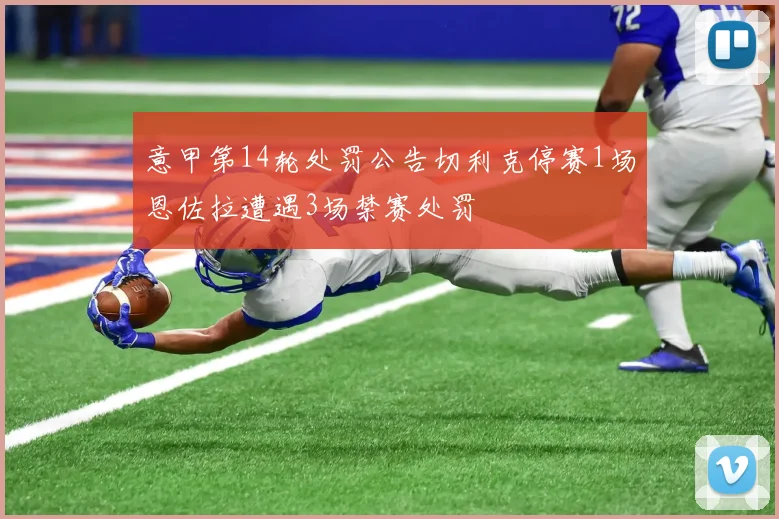 意甲第14轮处罚公告切利克停赛1场恩佐拉遭遇3场禁赛处罚